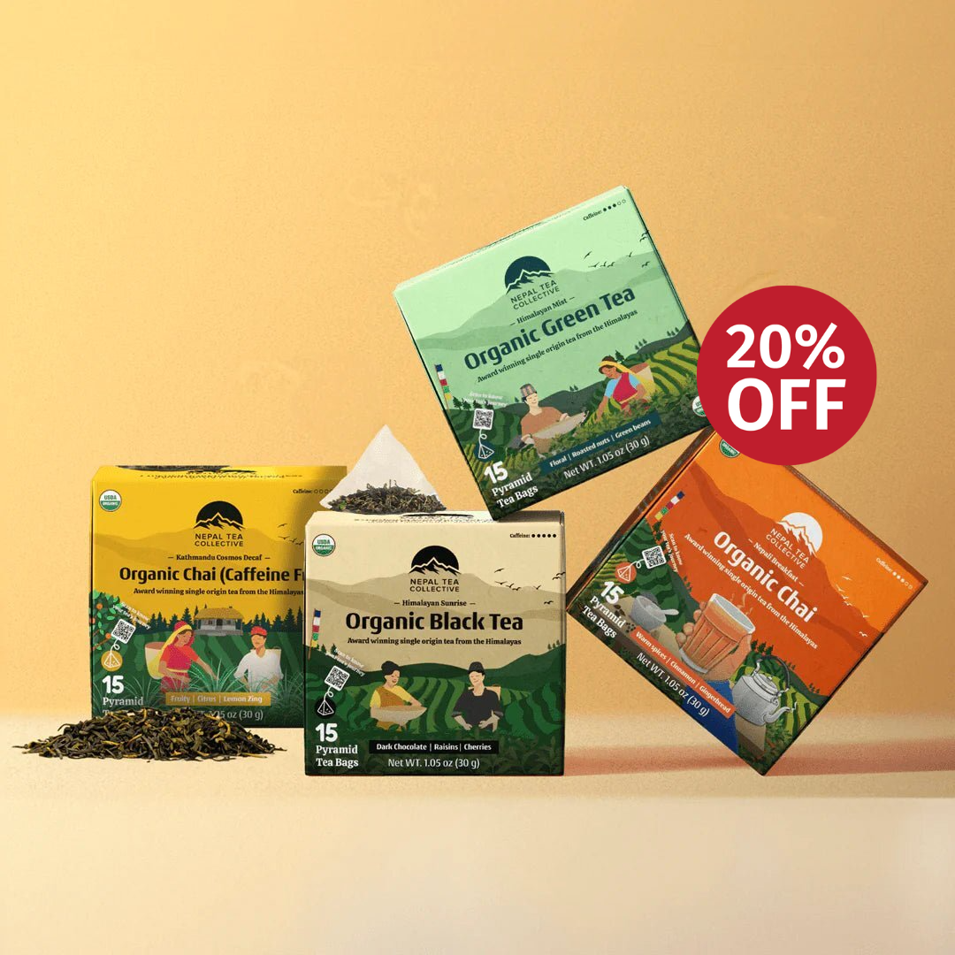 Tea Bags - Bundle of 4 [Black Tea, Green Tea, Chai & Herbal Blend]