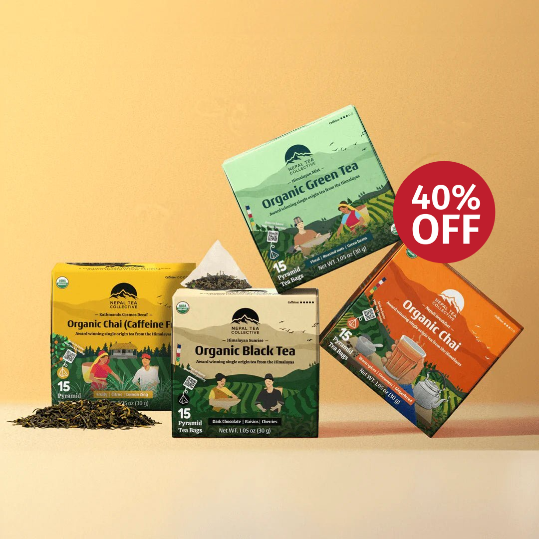 Tea Bags - Bundle of 4 [Black Tea, Green Tea, Chai & Herbal Blend]